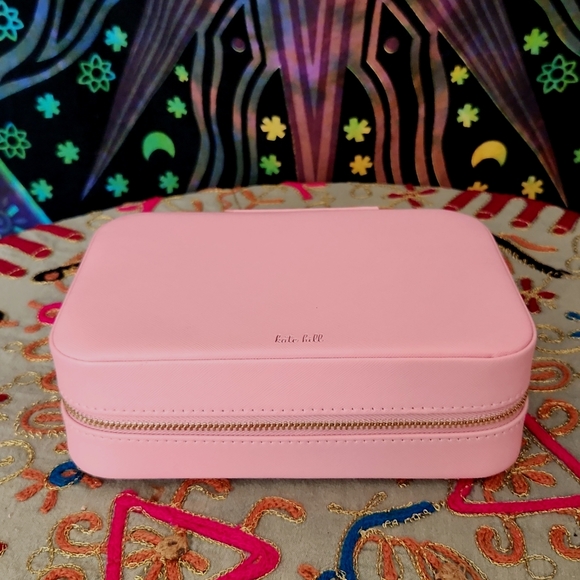 KATE HILL  travel  pink leather look jewellery box with zip - Picture 3 of 4